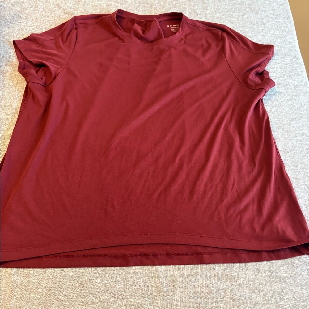 Athleta Burgundy Short Sleeve Tee